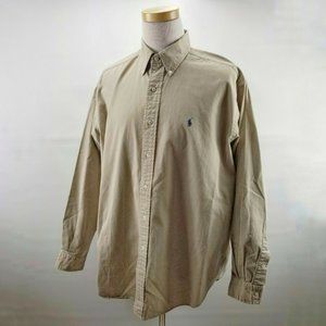 Ralph Lauren Blake Shirt Size Large Cotton Tan